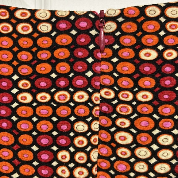 DAVID MEISTER red geometric print midi dress. Size 8 - Picture 8 of 13